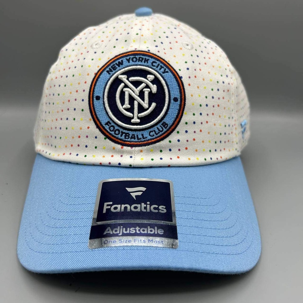 New‎ York City FC Hat Men Blue White Embroidered Fanatics Snap Back Cap Cotton